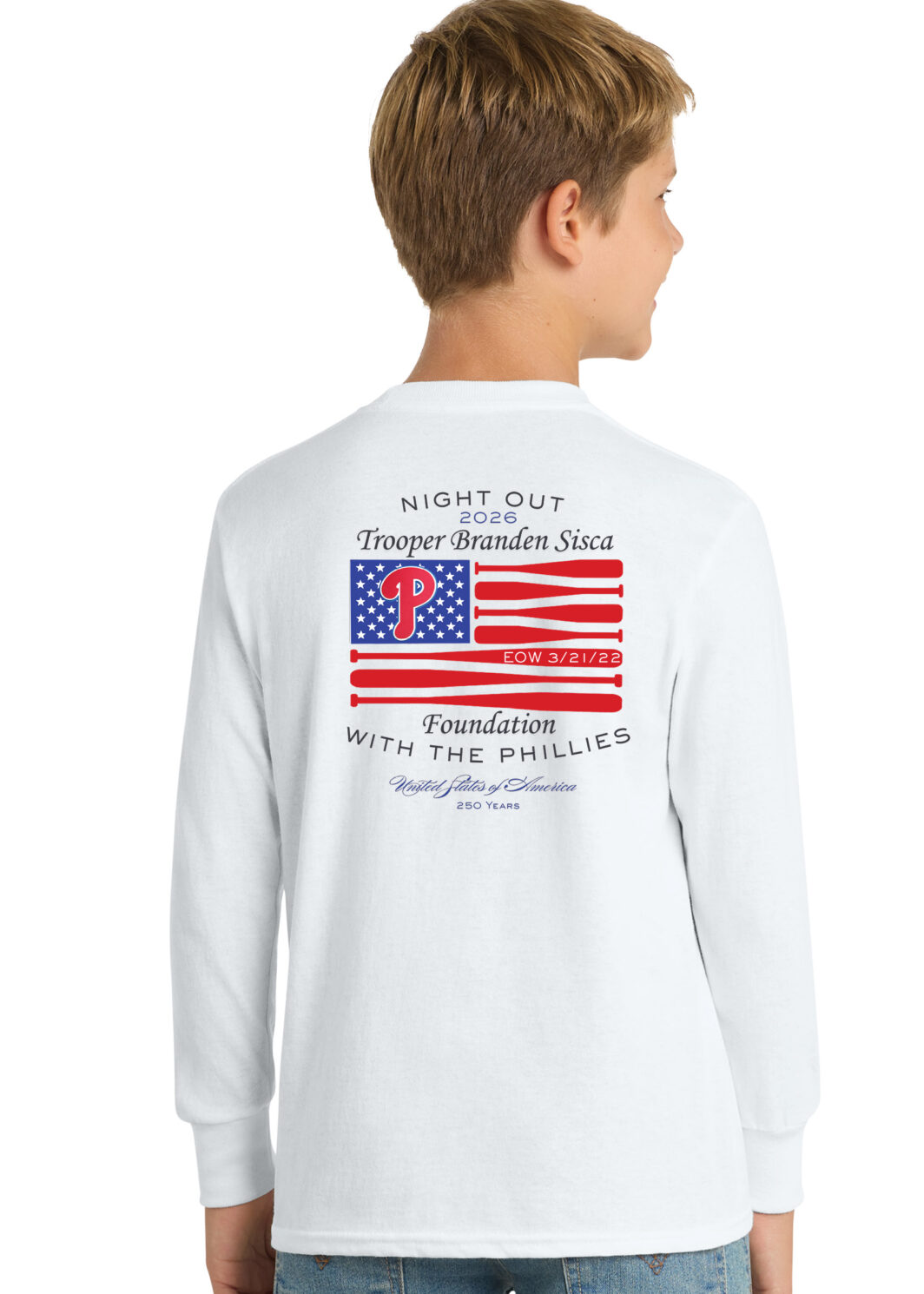 2026 Phillies Event Youth Long Sleeve Shirt